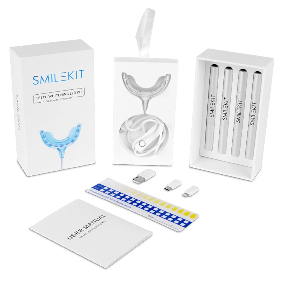Teeth Whitening Bleaching Kit - Smart Timing 16, светодиодный комплект для