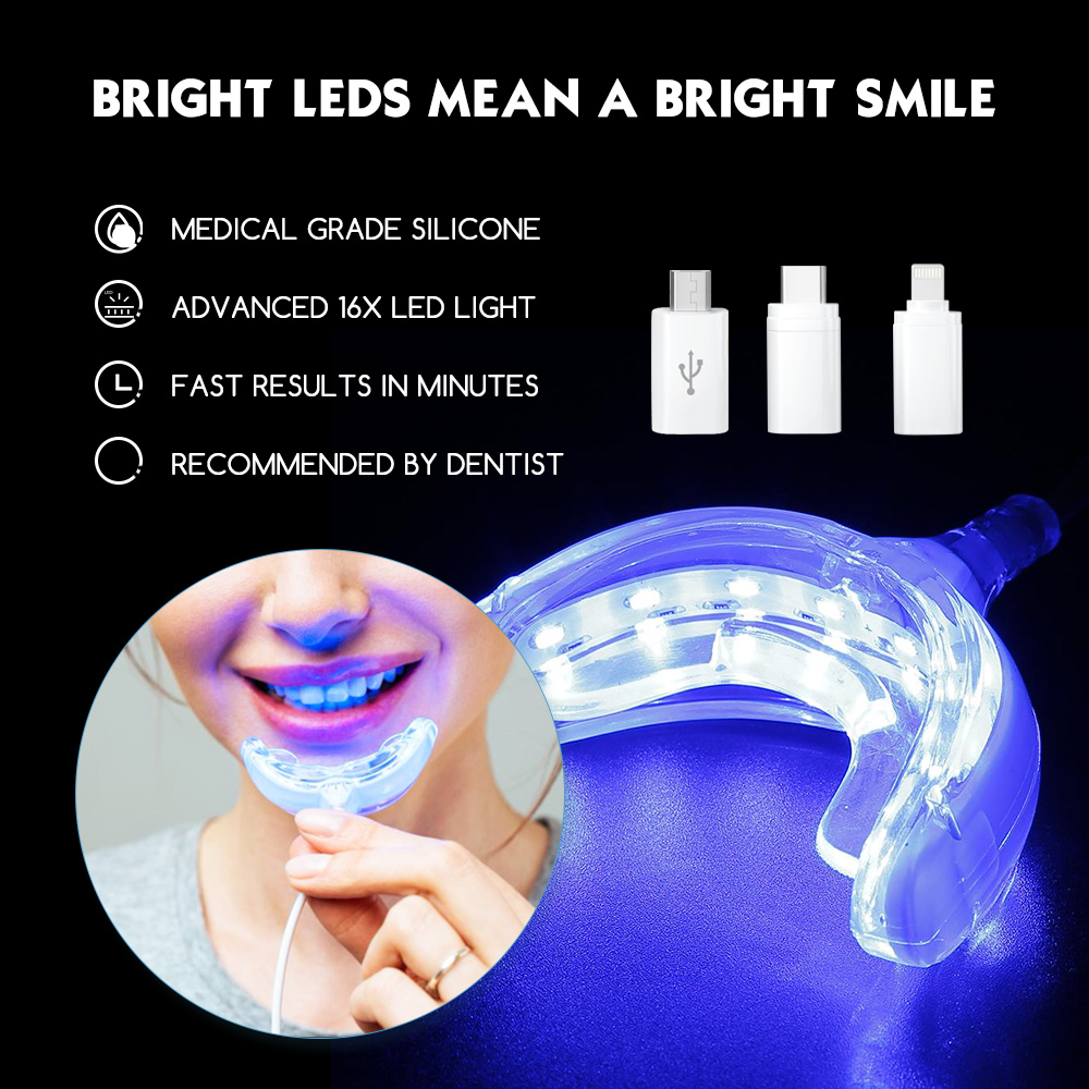 Teeth Whitening With Blue Light - Роскошный умный светодиодный отбеливатель зубов, портативная