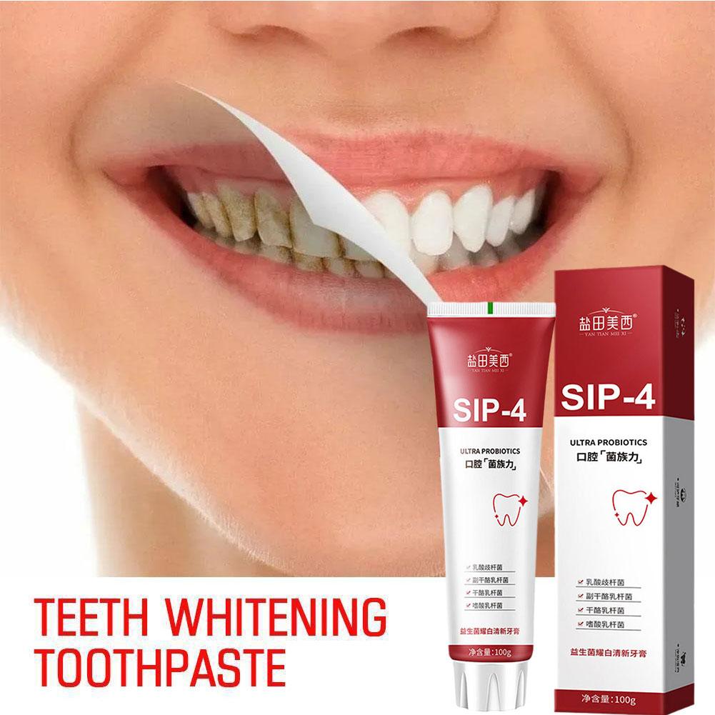 Teeth Whitening Yellow Teeth - 100 г Пробиотическая отбеливающая зубная паста