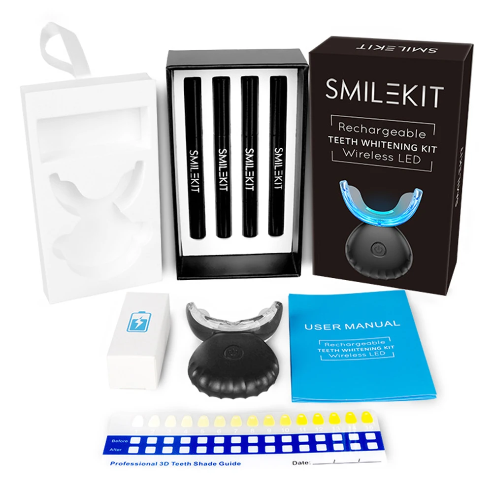 Teeth Whitening With Blue Light - Набор для отбеливания зубов, мини 16
