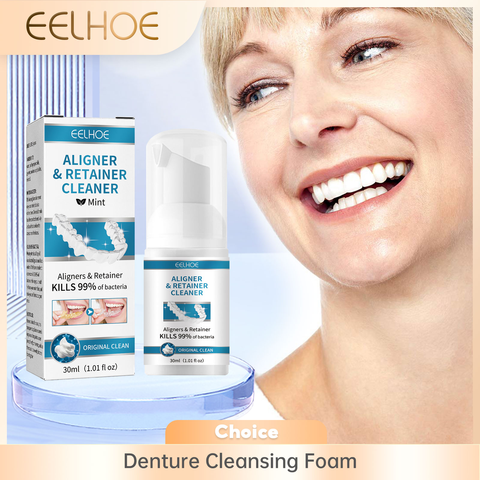 Очиститель зубных протезов Ali – обзор и цена Teeth Whitening Foam